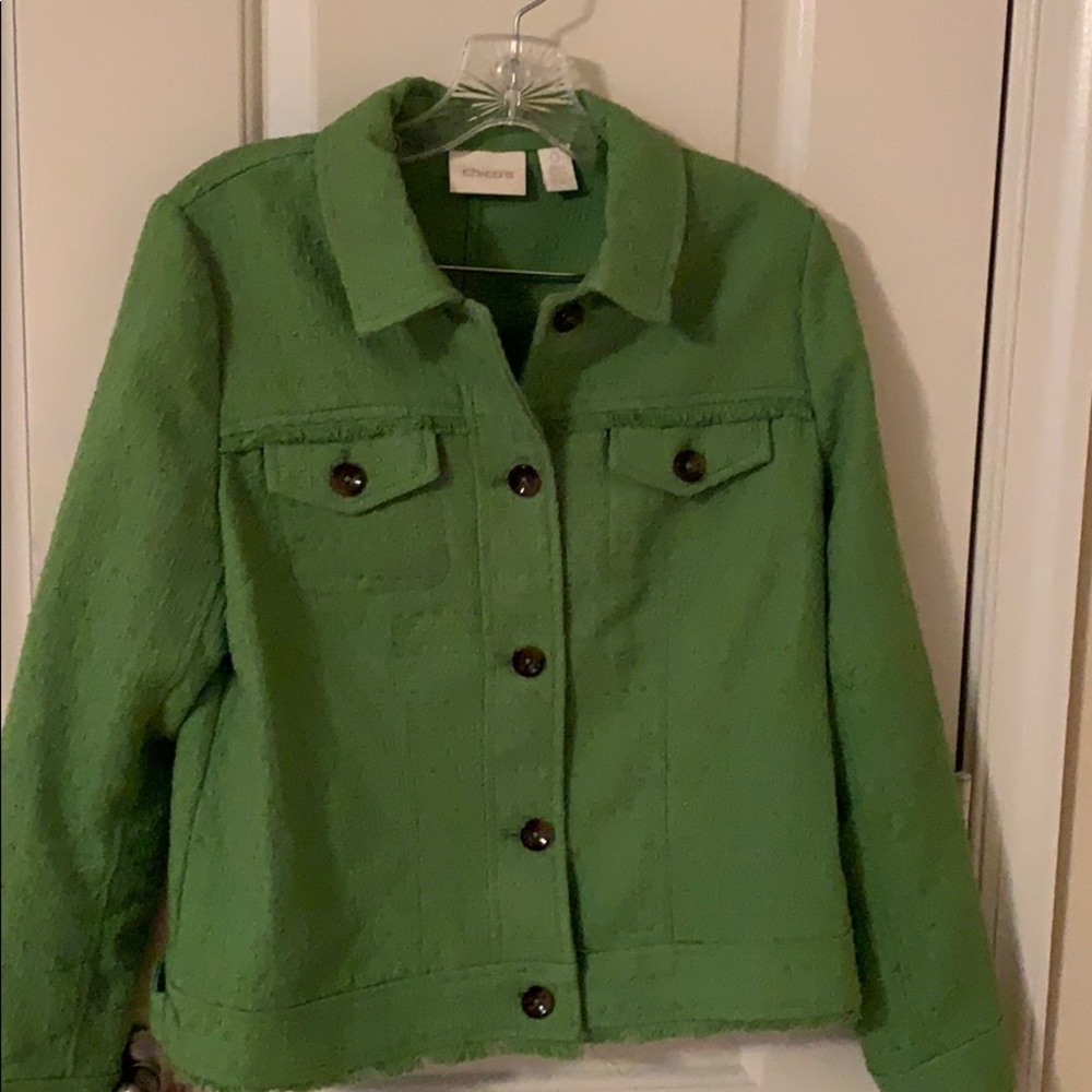 Chico’s 0  (8-10) Deep lime green colored jacket